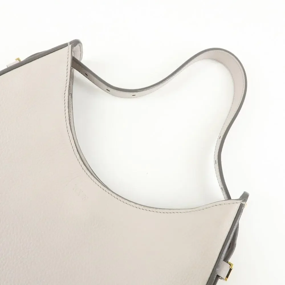 TOD'S OBOE Medium Leather Hobo Bag Hand Gray